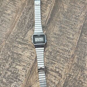 Casio Silver Retro Digital Alarm Chronograph Watch